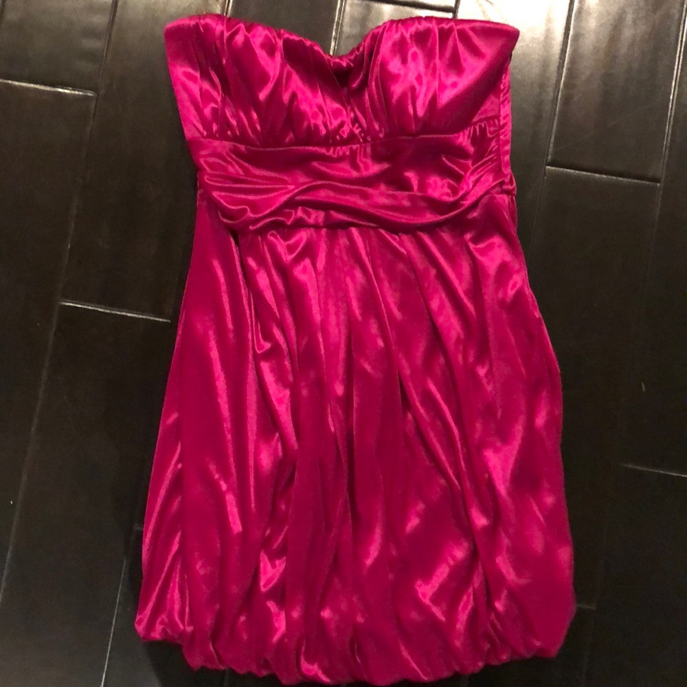 Pink Satin strapless dress